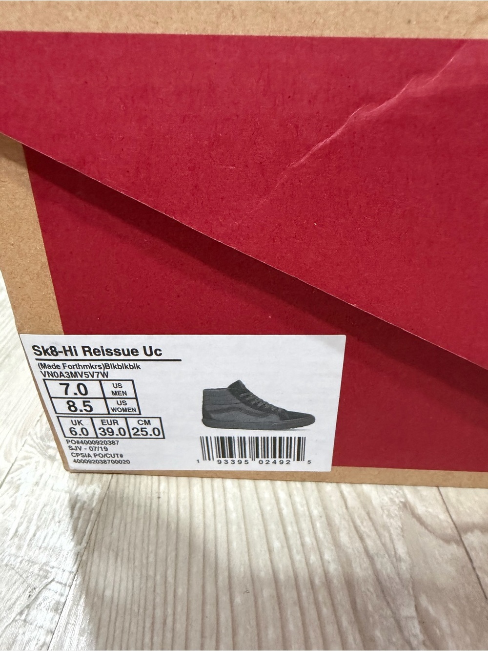 Vans Black Sk8-Hi Top Sneakers, Size 8.5 - Picture 3 of 7
